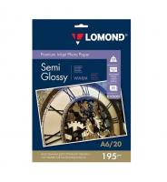 Фотобумага Lomond 0102081 10x15/195г/м2/20л./тепло-белый полуглянцевое для струйной печати  фото