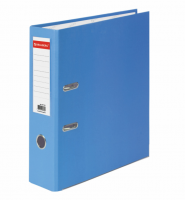 Папка-регистратор BRAUBERG с покрытием из ПВХ, 80 мм, с уголком, голубая (удв. срок службы), 227197 фото