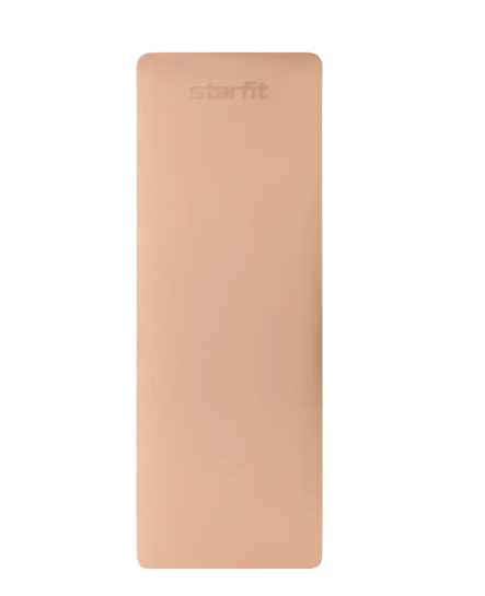 Коврик для йоги STARFIT FM-201 TPE 183x61х0,4 см персиковый/серый  фото