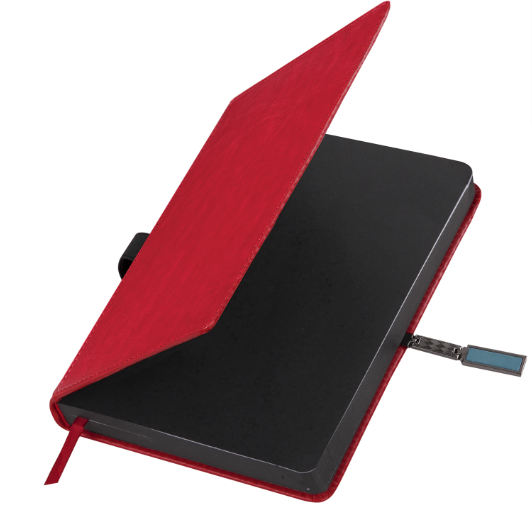 Ежедневник датированный 2026 А5 138x213 мм, BRAUBERG "Inspiration", под кожу, цветной срез, красный, фото