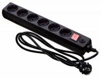 Сетевой фильтр Buro 600SH-16-1.8-B 1.8м (6 розеток) черный фото