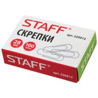 Скрепки STAFF "EVERYDAY", 28 мм, металлические, 100 шт., в картонной коробке, Россия, 220012 фото