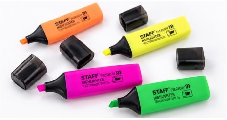 Набор текстовыделителей STAFF EVERYDAY HL-638 4шт, АССОРТИ, линия 1-5 мм, 151643 фото