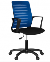 Кресло Helmi HL-M16 "Webstar", спинка ткань-сетка синяя/сиденье ткань черная фото