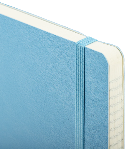 Блокнот А5 130х210мм, BRAUBERG ULTRA, под кожу, 80г/м2, 96л, клетка, голубой, 113011 фото