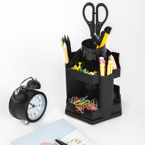 Подставка-органайзер BRAUBERG MAXI, 10 отделений, вращающаяся, 157х140х175 мм, черная, 238093 купить ЦИТ Подставка-органайзер BRAUBERG MAXI, 10 отделений, вращающаяся, 157х140х175 мм, черная, 238093 фото