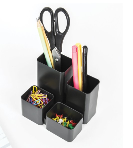 Подставка-органайзер BRAUBERG COMPACT, 4 отделения, 92х114х102 мм, черная, 238102 купить ЦИТ Подставка-органайзер BRAUBERG COMPACT, 4 отделения, 92х114х102 мм, черная, 238102 фото