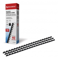 Пружины пласт. д/переплета, КОМПЛЕКТ 100шт, 8 мм (для сшивания 21-40л), черные, BRAUBERG, 530811 фото