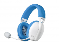 Игровые наушники с микрофоном REDRAGON Ire Pro белый/синий 2,4G/Проводной фото