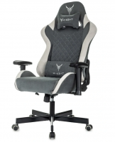 Кресло игровое Knight Regal Fabric серый/светло-серый искусственная замша с подголов. крестов. метал фото