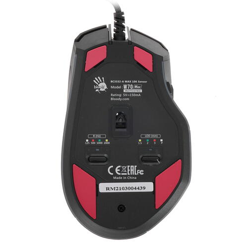 Мышь A4 Tech Bloody W70 Max черный оптическая (10000dpi) USB (10but) фото