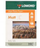 Фотобумага Lomond 0102036 A4/190г/м2/25л./белый матовое для струйной печати  фото
