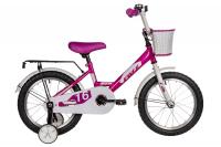 (м) Велосипед детский FOXX 16"164SIMPLE.PN5  розовый, сталь, тормоз нож, крылья, багажник, полная за фото