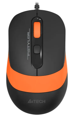 Мышь A4 Fstyler FM10 черный/оранжевый оптическая (1600dpi) USB (4but) фото