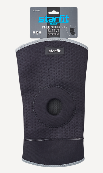 Суппорт колена STARFIT SU-503 неопреновый, черный (S) фото