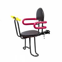 Седло детское черное, с креплением на подседельный штырь, усиленный кронштейн с быстросъемным крепле фото