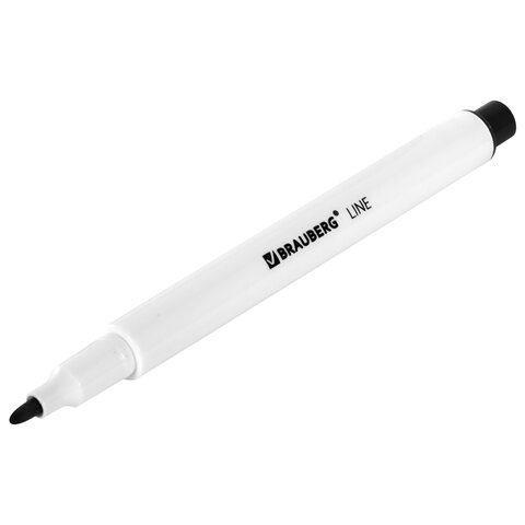 Маркер стираемый для белой доски ЧЕРНЫЙ, BRAUBERG "LINE", 3мм, с клипом, 152118 фото
