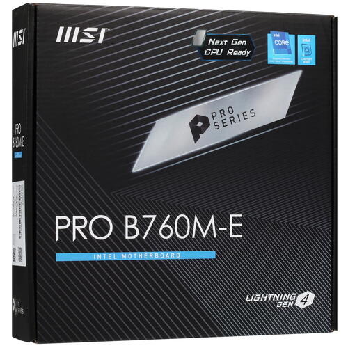 Материнская плата MSI PRO B760M-E <S-1700 Intel B760 2xDDR5 mATX AC`97 8ch(7.1) GbLAN+VGA+HDMI> фото