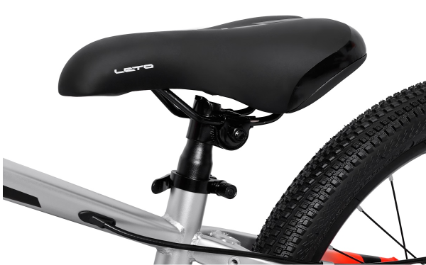 (м) Велосипед детский LETO 22"DRAGON, сталь, рама 11", 6-ск, серебро/оранжевый фото