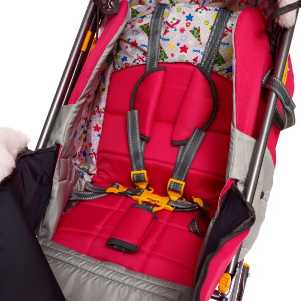 Санки-коляска Ника детям 7-6 со снеговиками розовый НД7-6/9 фото