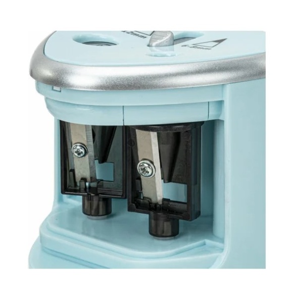 Точилка электрическая BRAUBERG DUAL (для 2 диаметров карандашей!), 4 батарейки АА, голубая, 270578 фото