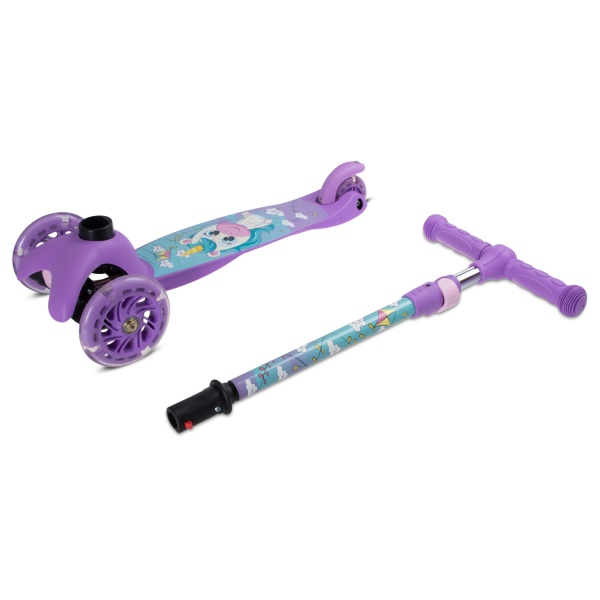 Самокат-кикборд CITY-RIDE CR-S4-05UVV телескопический руль металл, колеса PU 120/76 со светодиодами, фото