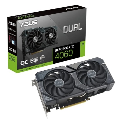 Видеокарта PCI-E 8Gb ASUS NV DUAL-RTX4060-O8G-EVO RTX4060  128bit GDDR6 2505/17000 HDMI/3xDP HDCP RT фото