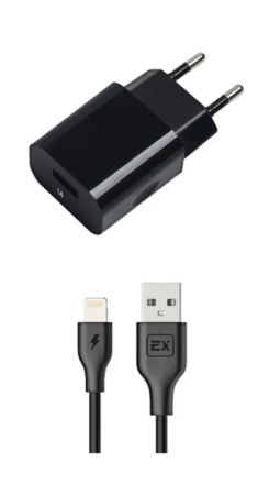 Сетевое зарядное устройство EXPLOYD EX-Z-462 4.1A 1хUSB + 8 Pin черный фото