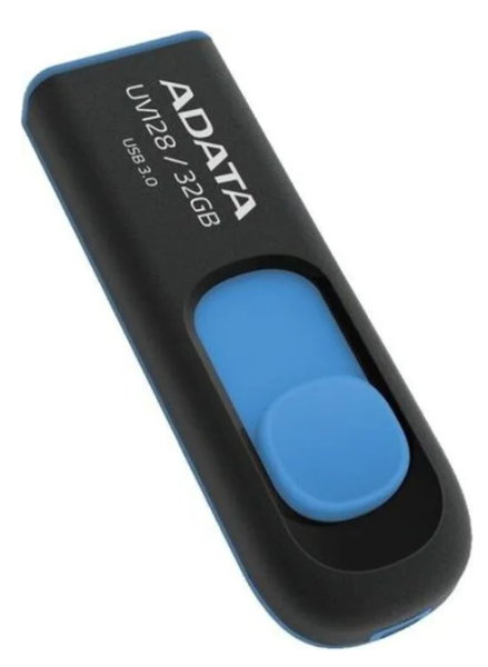 USB флеш-накопитель 32GB A-Data UV128 чёрный/синий USB 3.0 AUV128-32G-RBE фото