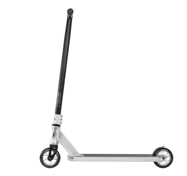 Самокат трюковый NOVATRACK 110A.PSYCHO.SL25 Psycho 20, колеса 110 мм, IHC, серебристый фото