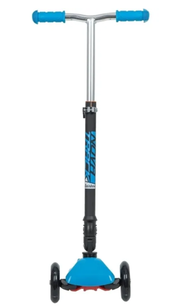 Самокат-кикборд NOVATRACK 120F.RAINBOW.BL20 подростковый, складной механизм на руле, широкие свет.ко фото