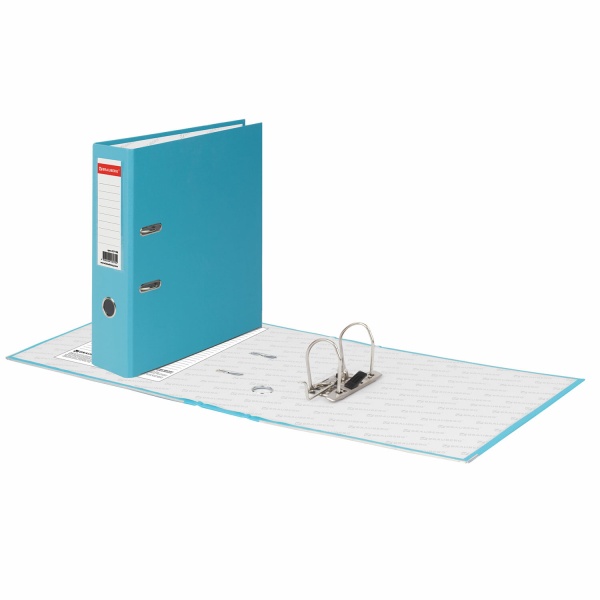 Папка-регистратор BRAUBERG с покрытием из ПВХ, 80 мм, с уголком, бирюзов. (удв. срок службы), 227198 фото