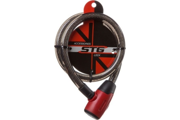 Замок-трос STG трос спиральный, с ключом диам.15х80см Х66513 фото