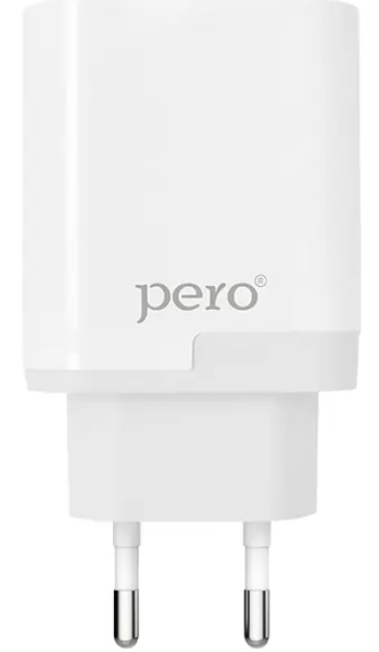 Сетевое зарядное устройство PERO TC05 PD 18W + USB-A Fast Charge белый ТС05WHPD купить ЦИТ Сетевое зарядное устройство PERO TC05 PD 18W + USB-A Fast Charge белый ТС05WHPD фото