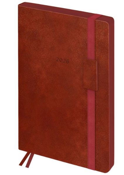 Ежедневник датированный 2026г., А5, 176л., мягкий переплет, кожзам, BG "Personality. Sienna", ярко-к фото