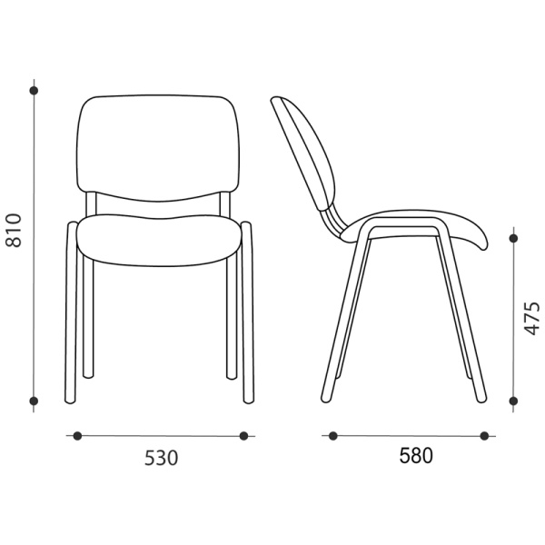 Стул для посетителей Helmi HL-F01 "Изо", каркас черный, обивка ткань черная фото
