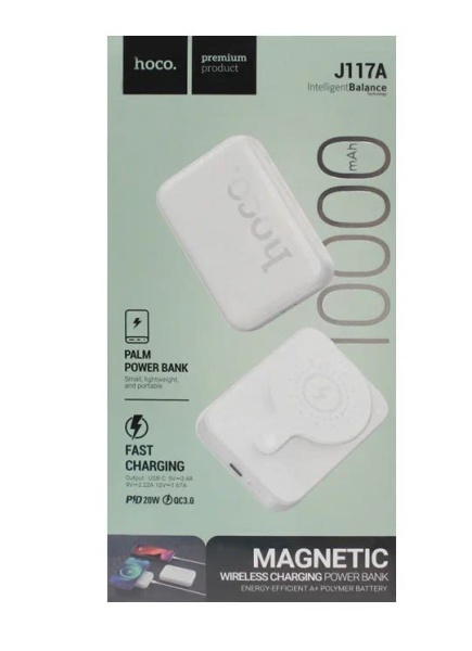 Аккумулятор внешний HOCO J117 Esteem 10000mAh, MagSafe белый купить ЦИТ Аккумулятор внешний HOCO J117 Esteem 10000mAh, MagSafe белый фото