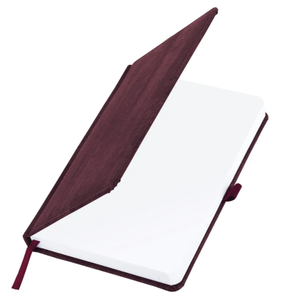 Ежедневник недатированный А5 138х213мм BRAUBERG Wood под кожу, резинка 136л, бордовый, 111675 фото