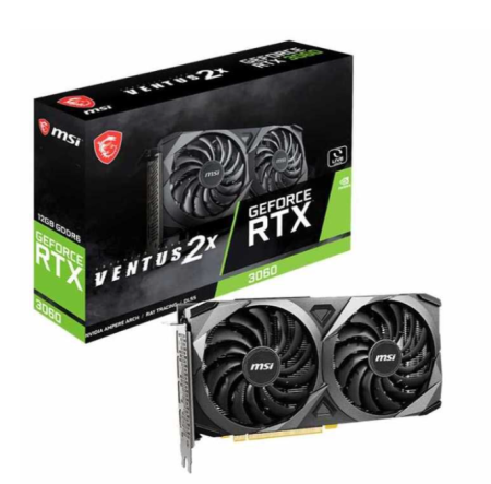 Видеокарта PCI-E 12Gb MSI NV RTX 3060 VENTUS 2X 12G OC RTX 3060 192bit GDDR6 1807/15000 HDMI/DP/HDCP фото