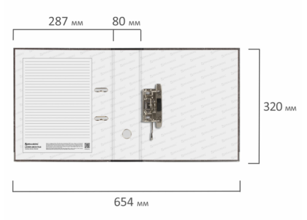 Папка-регистратор BRAUBERG, усиленный корешок, мраморное покрытие, 80 мм, с уголком, черная, 227188 фото