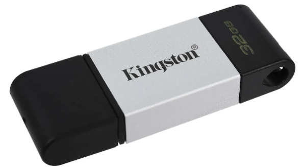 USB флеш-накопитель 32GB Kingston DataTraveler 80 черный/серебро USB 3,0 (DT80/32GB) фото