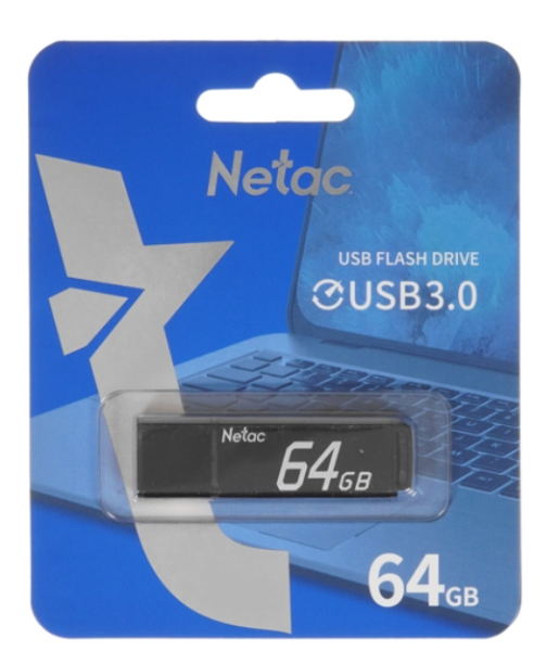 USB флеш-накопитель 64Gb Netac U351 черный USB 2.0 (NT03U351N-064G-20BK) фото
