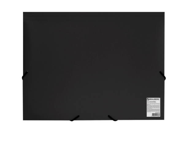 Папка на резинках BRAUBERG "Office", черная, до 300 листов, 500 мкм, 227713 фото