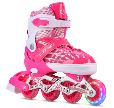 Комплект "CITY-RIDE" JB0210513(ролики, защита, шлем, конусы 5 шт), переднее колесо со светом, S разм фото