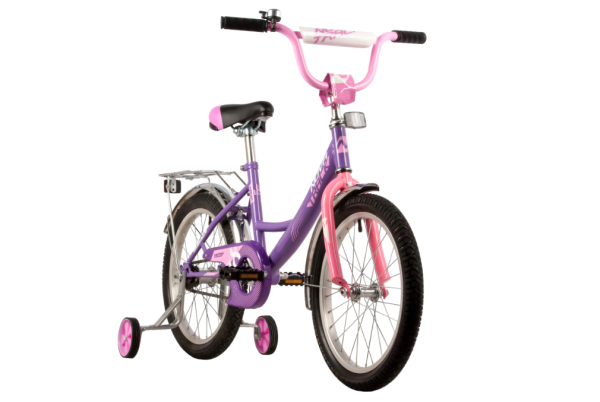 (м) Велосипед детский NOVATRACK 18"183VECTOR.LC22 фиолетовый, защита А-тип, тормоз нож., крылья и ба фото