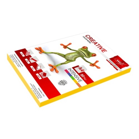 Бумага Creative color (Креатив) А4, 80г/м, 100 л. интенсив желтая, БИpr-100ж, ш/к 45216 фото