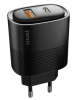 Сетевое зарядное устройство PERO TC11 USB-A QC3.0 + USB-C PD 45W черный ТС11BL фото