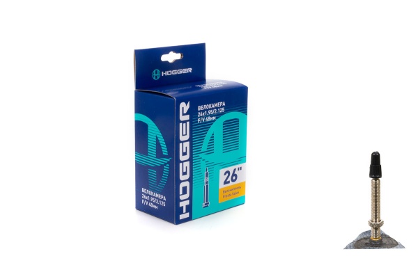 Камера HOGGER 26"х 1.95/2.125 FV 48 мм Presta с длинным ниппелем фото