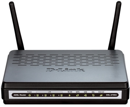Модем Adsl D-Link DSL-2750U черный фото