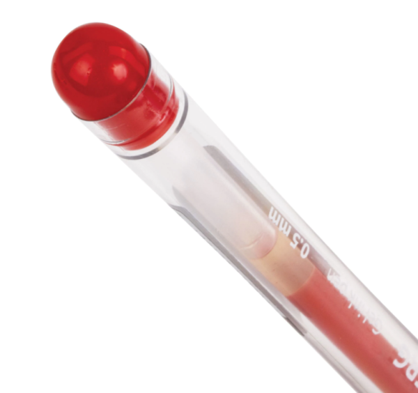 Ручка гелевая с грипом BRAUBERG Geller, КРАСНАЯ, игольчатый узел 0,5мм, линия письма 0,35мм, 141181 фото